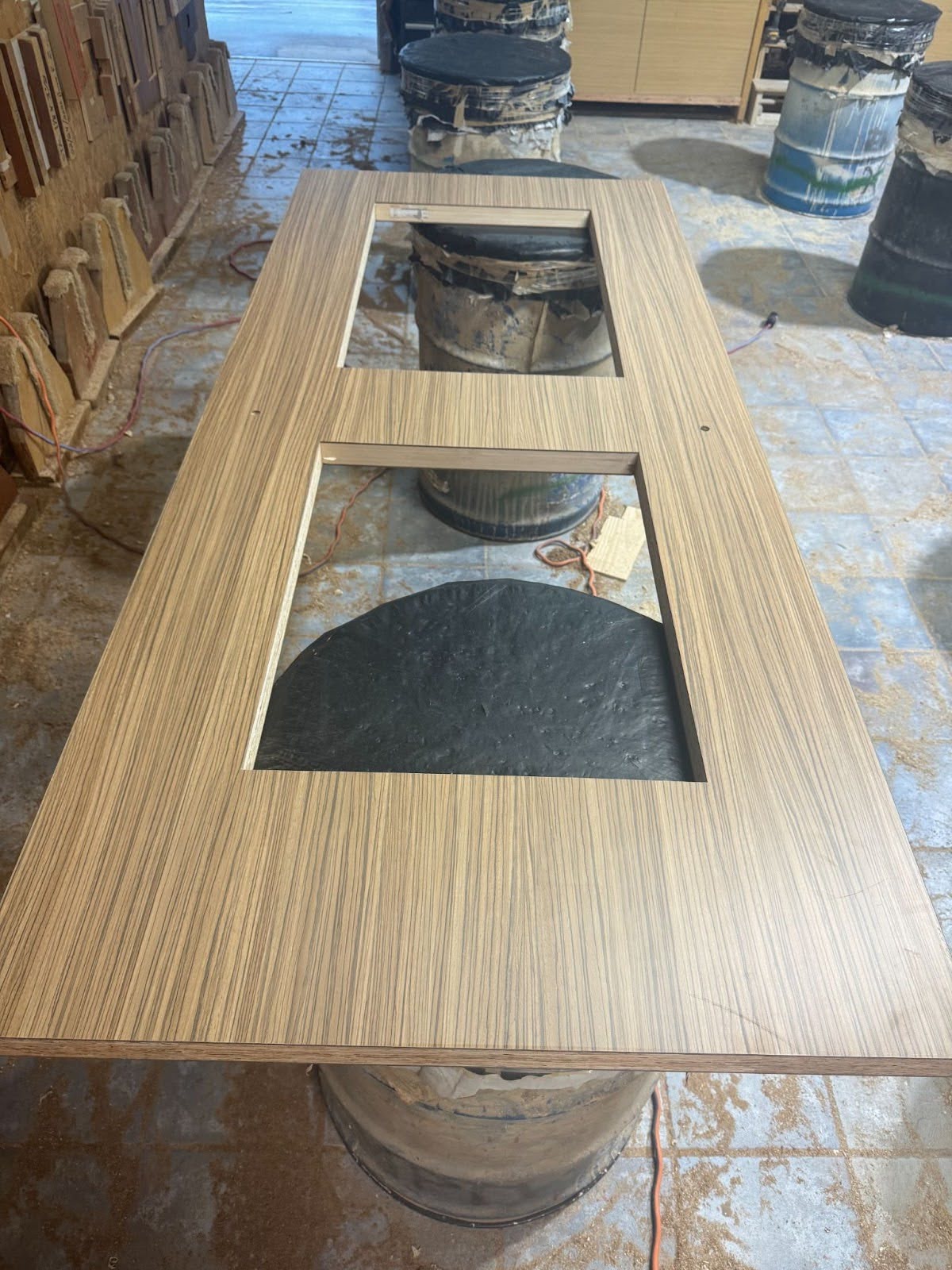 Full glass vision door with middle rail