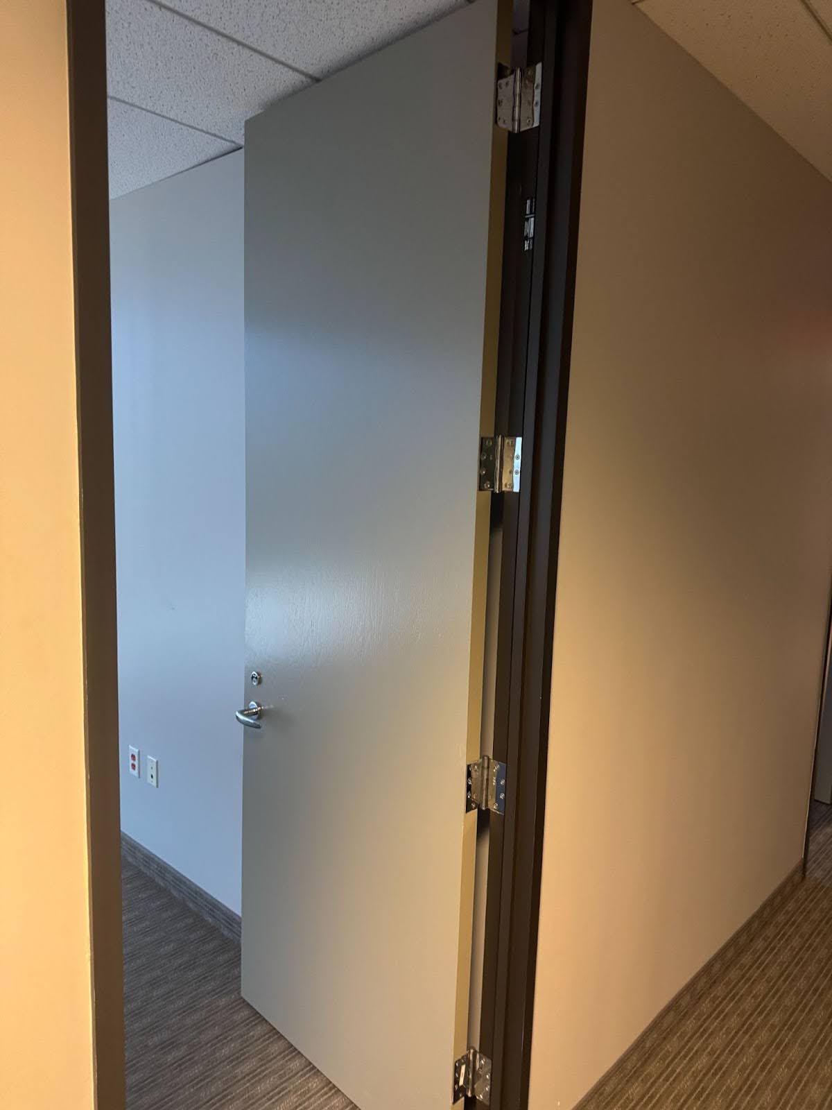 White painted wood door